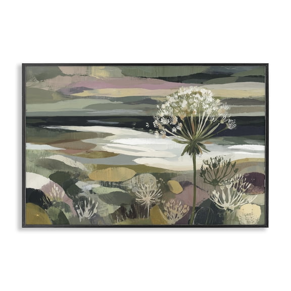 Stupell Industries Coastal Dandelion in Misty Meadow Black Framed Giclee Art, 18 x 12, by Chromatic Storm Studio