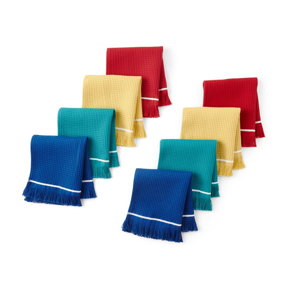 The Pioneer Woman, 8 Pack, Fringe Dish Cloth Set, Multi