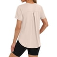 thumbnail image 5 of Quick-Dry Athletic T-Shirt for Women - Lightweight Short Sleeve Crew Neck Top, Moisture-Wicking Workout & Running Shirt Beige L, 5 of 7