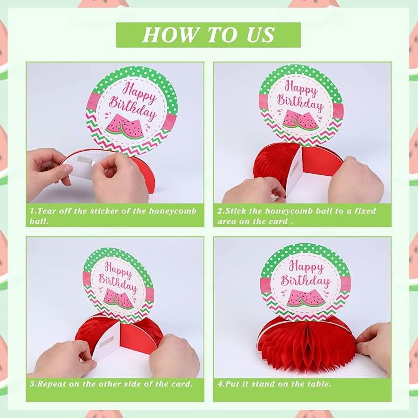 Watermelon Party Decorations,One in a Melon Party Decorations Watermelon Honeycomb Centerpieces, Watermelon 1st Birthday Decor for Summer Fruit Birthday Baby Shower Party Supplies