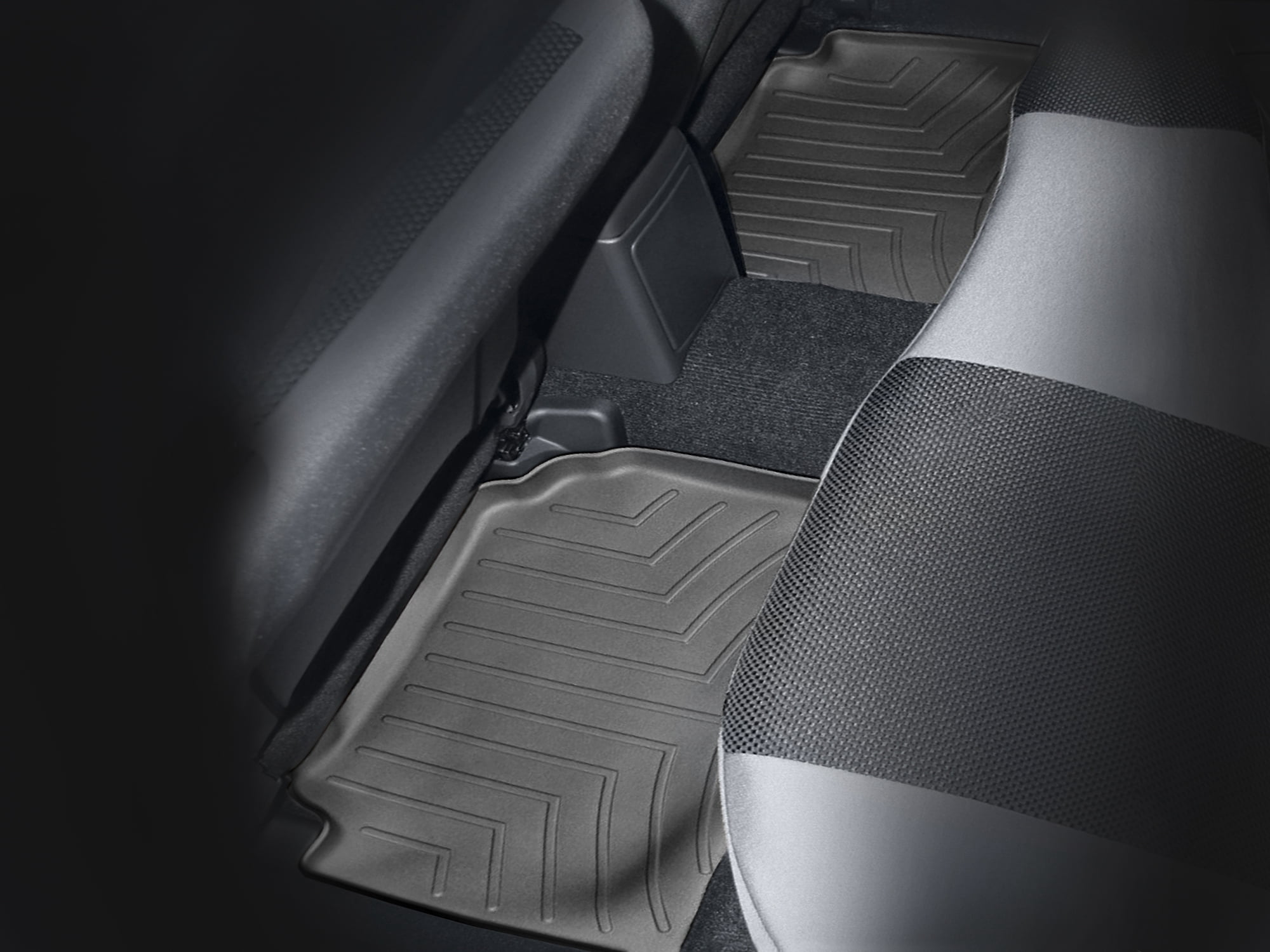 WeatherTech Custom Fit FloorLiners compatible with Subaru Impreza, Impreza WRX STi, Forester, Impreza WRX - 2nd Row (2-Piece Liner), Black