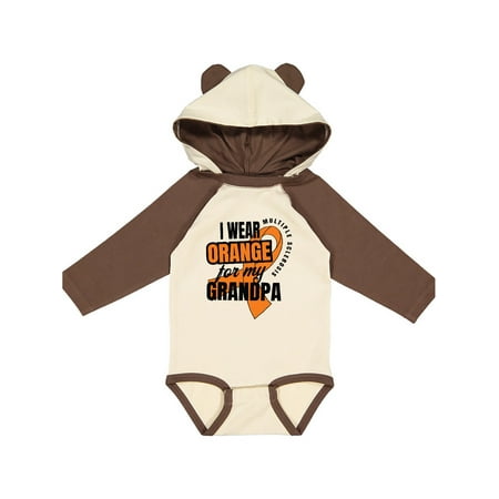 

Inktastic I Wear Orange For My Grandpa Multiple Sclerosis Awareness Gift Baby Boy or Baby Girl Long Sleeve Bodysuit