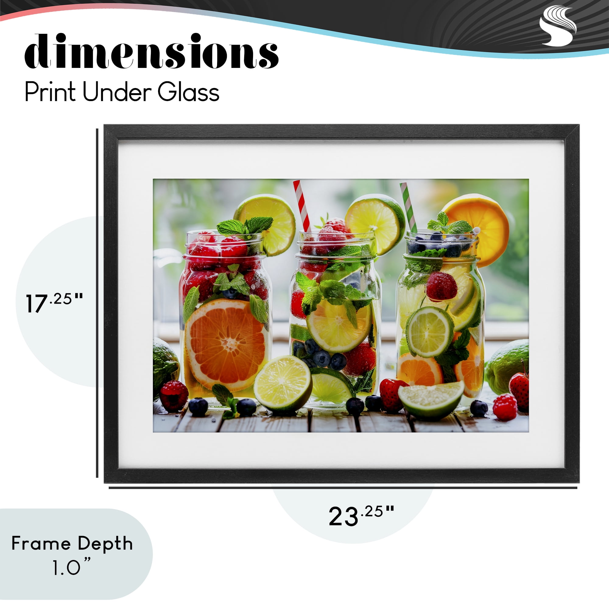 Stupell Industries Vibrant Citrus & Berry Infusion Black Framed Print Under Glass, design by Lazar Studio