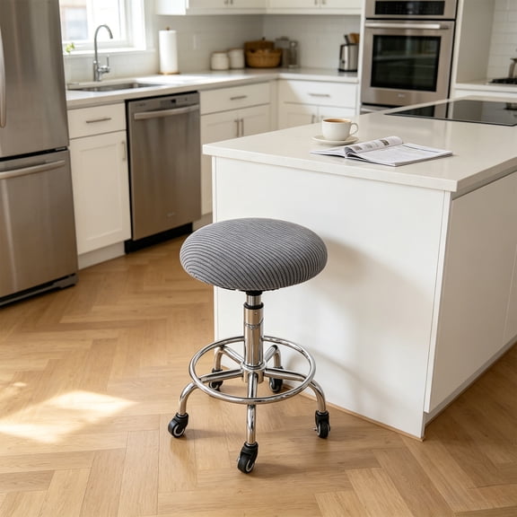 ChicYu Round Stool Cover Stretch Elastic Seat Slipcover 13-15 Inch Full Wrap Bar Kitchen Dining Counter Home, Funda de Taburete Redonda Elastica