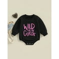 thumbnail image 2 of Bagilaanoe Baby Girl Oversized Romper Sweatshirt Newborn Long Sleeve Bodysuits Letter Print Pullover 3M 6M 12M 18M Infant Casual Tee Tops, 2 of 8