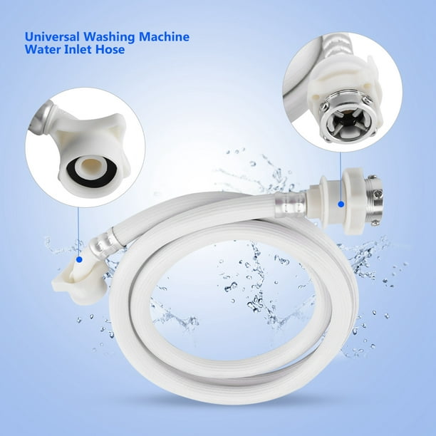 LHCER Raccord de tuyau de tuyau de laveuse de tuyau d'arrivée d'eau de  machine à laver couleur blanche longue longueur, tuyau d'arrivée d'eau de  machine à laver, tuyau 