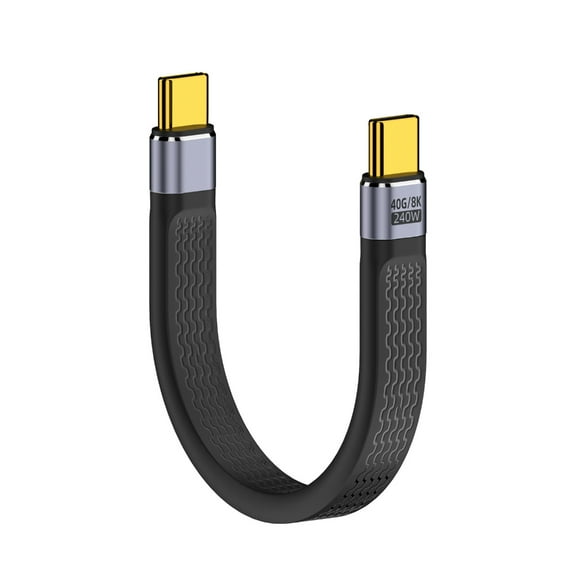 Short USB C to USB C Cable Male to Male Cord 240W Quick Charge 8K Wire Video 40Gbps Durable Data Cord Type C Charging