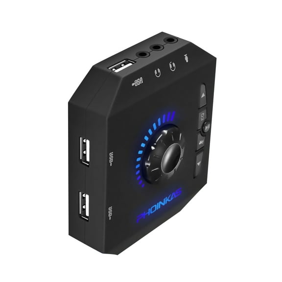 External Sound Card Mixer with LED Indicator Adjustable Volume and Mic Controls for Gaming Audio Experience