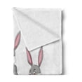thumbnail image 2 of Easter Bunny Soft Flannel Fleece Throw Blanket, Funny 3 Rabbits Cartoon for Holiday, Cozy Plush for Indoor and Outdoor Use, 70" x 90", White Multicolor, by Ambesonne, 2 of 5