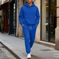 thumbnail image 5 of Huankd Mens Sweatsuit Fleece 2 Piece Set Oversized Hoodie Drawstring Sweatpants Lounge Sportswear Streetwear​ Blue 2XL, 5 of 5
