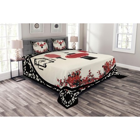 Lantern Bedspread Set Lanterns With Japanese Sakura Cherry