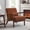 Orange, variant on LIFERECORD Mid Century Modern Accent Chair, Reading Chair with Arms and Lumbar Cushion, Comfortable Lounge Chair for Living Room Bedroom, Solid Rubberwood Frame