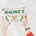 thumbnail image 5 of Teacher's Canvas Cosmetic Bag Makeup Bags Teacher's Day Multi-Function Small with Zipper Pouch Gifts Women Travel Toiletry for Keys Lipstick Card Pencil Gift Thanksgiving Christmas 10x7Inch, 5 of 7