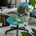 thumbnail image 2 of FKELYI Office Chair Cover for Home Anti-Dust Computer Chair Covers Blue Leopard Sunflower Print Removable Rotating Chair Slipcover for Swivel Boss Chair Office Decoration, Small, 2 of 6