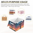 thumbnail image 6 of Yayeee Collapsible Cube Storage Bin with Lid Fabric Closet Decorative Basket with Handles, Astronaut at Dawn, 6 of 7