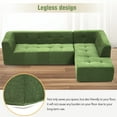 thumbnail image 4 of 110'' Modular Sectional Sofa Legless Design Couch with Chaise, Chenille Fabric L-Shaped Upholstered Sofa Couches, Modern Free Combination Living Room Sofa Sets, Green, 4 of 9