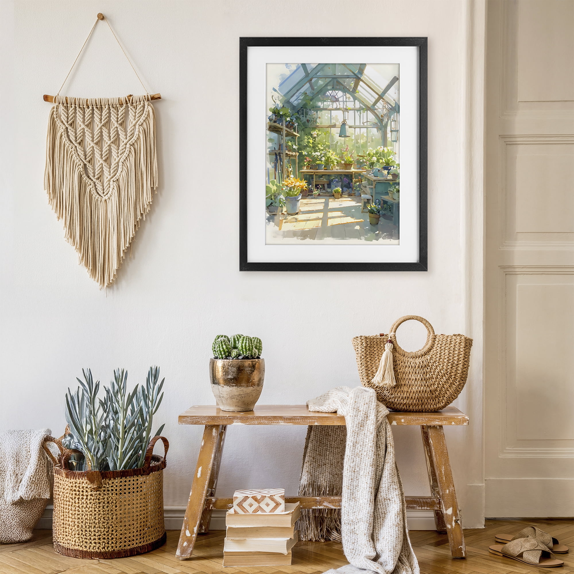 Stupell Industries Sunlit Greenhouse Plant Sanctuary Black Framed Print Under Glass, design by Creative Studio