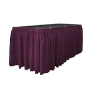 LA Linen SKT-Pop-14x29-10Lclips-NavyP72 Polyester Poplin Table Skirt with 10 L-Clips, Navy - 14 ft. x 29 in.