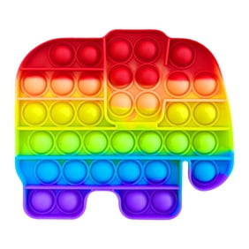 Rainbow Push Bubble Sensory Autism Anti Stress Cartoons Silicone Toy (A)