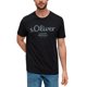 thumbnail image 2 of s.Oliver Camiseta hombre - Basic, estampado logo, cuello redondo, algodón Negro S (Small), 2 of 5