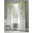 thumbnail image 4 of Eucalyptus Lemon Sheer Curtains 84 Inch Length 2 Panels Set for Living Room/Bedroom, Sage Green Plant Leaf Yellow Fruit Semi Curtain Sheers Drapes Rod Pocket Curtains Window Treatment Set 52''x84''x2, 4 of 7