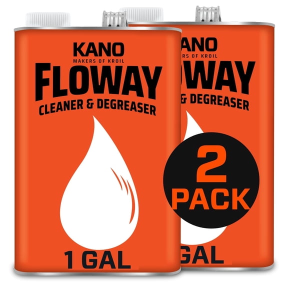 Kano Floway Industrial Cleaner Degreaser (Liquid-1 Gallon Can-Case of 2), Solvent Removes Grease, Tar, Carbon, Grime from Auto Parts, Engines, Brakes, Electrical, Machinery, Equipment (AZFL011C2)