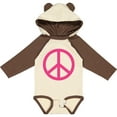 thumbnail image 3 of Inktastic Pink Peace Sign Girls Long Sleeve Baby Bodysuit, 3 of 5