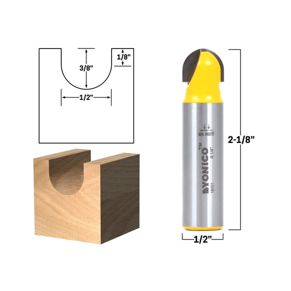 Yonico 1/2" Diameter Core Box Router Bit - 1/2" Shank - 19101