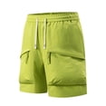 thumbnail image 5 of Antinious Men Solid Zip Pocket Elastic Waist Casual Fashion Loose Oversized Shorts, 5 of 5