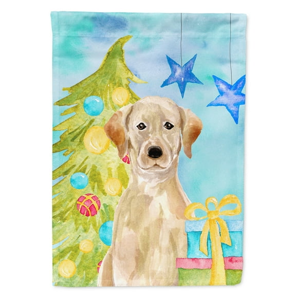 Yellow Labrador Christmas House Flag