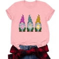 thumbnail image 3 of Pompotops T-shirt Imprimé Nain Col Rond de Pâques pour Femmes Manches Courtes Blouse Décontractée Ample, 3 of 6