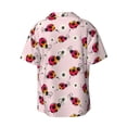 thumbnail image 7 of Picia Ladybugs And Flower Men's Linen Shirts Short Sleeve Cuban Beach Shirts Casual Shirts Button Down Shirt for Men Beach Summer Wedding Shirt-Small, 7 of 7