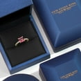 thumbnail image 5 of Gem Stone King 14K Two Tone Gold Pink Topaz and Lab Grown Diamond Engagement Ring for Women | 2.16 Cttw | Princess 7MM | Gemstone November Birthstone | Size 9, 5 of 6