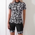 thumbnail image 2 of idosla Women 2 Piece UPF 50+ Rash Guard Short Sleeve Half Zip Swim Shirt Built in Bra Swimsuit with Boyshort Bottom (Black, S), 2 of 9