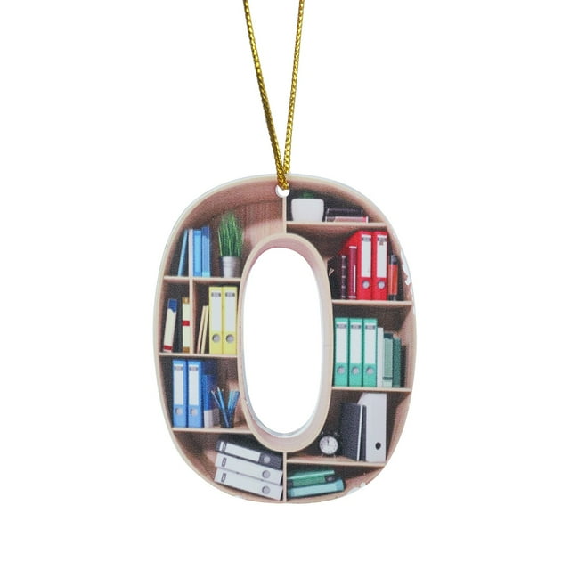 Book Lovers Heart Shaped Bookshelf Pendant Acrylic Ornament