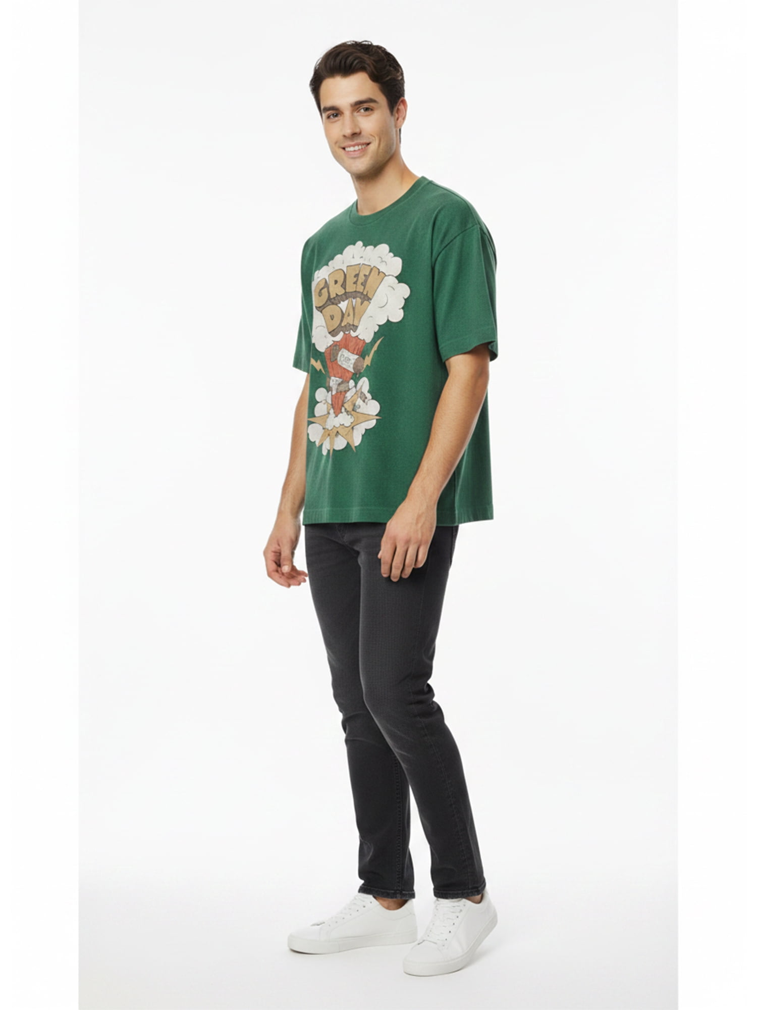 Green Day Men's Mineral Washed Boxy Fit Graphic Tee Shirt, Sizes XS-4XLT