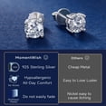thumbnail image 5 of MomentWish 1 Carat Moissanite Stud Earrings for Women Sterling Silver Earrings Anniversary Birthday Christmas Mother's Day Gift for Her, 5 of 9