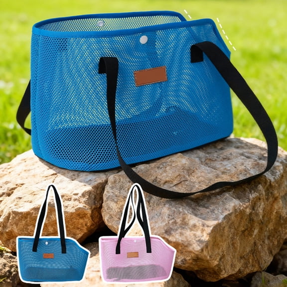 Breathable Mesh Bag with Shoulder Strap for Small Dogs and Cats Lightweight Portable Tote for Outdoor Travel