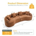 thumbnail image 3 of 110" Oversized Modern Curved Sectional Sofa Couch, 4-Seater Boneless Compression Cloud Couch, Chenille Modular Sectional Sofa Couches for Living Room, Apartment, Office, Brown, 3 of 9