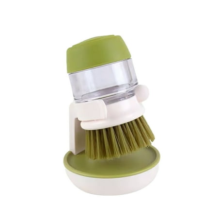

Pkeoh Dish Brush With Handle Kitchen Brush With Holder For Pot Pan Soap Dispensing Palm Brush Storage Set Dish Brush Double Sided Tape