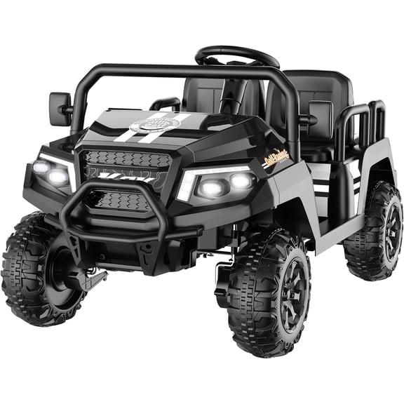 Ride on Toys, Orfeld 4 Seater 24 Volt Ride on Power Cars Trucks wheels for Toddlers, Electric Car for Kids Boys Girls 3-8, Black