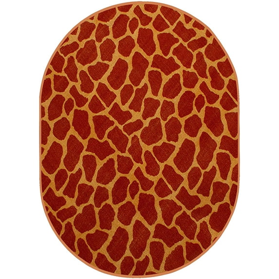 Animal Collection Custom Size Animal Print Area Rug for Living Room, Dining Room, Kitchen, Bedroom, Kids, Giraffe On Stilts - 5' x 7' Oval