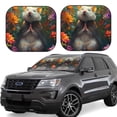 thumbnail image 6 of Kdxio Colorful Flower Meditating Hamster Print 2-Piece Sun Shade Front Windshield - Foldable Car Front Window Sunshades for Most Sedans SUV Truck, 6 of 6