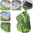 thumbnail image 4 of Green Dinosaurs Skeletons Pattern Cute School Backpack Bag with Padded Back and Adjustable Shoulder Straps 16.9 X 12.6 X 5.9 Inches, 4 of 5