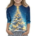 thumbnail image 2 of ITSAME Boys Girls Christmas Tops, Fashion Pullover Funny Xmas Graphic 3/4 Sleeve Fall Casual Holiday Shirt Multicolor 4T, 2 of 7
