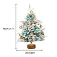 thumbnail image 3 of Pre-lit Pre-Decorated Pine Artificial Christmas Tree, 1.47FT Artificial Hinged Xmas Tree with 818 Flocked Frosted Tips, 250 Lights, 58 Pine Cones & 58 Red Berries for Holiday Party Office Home, 3 of 9