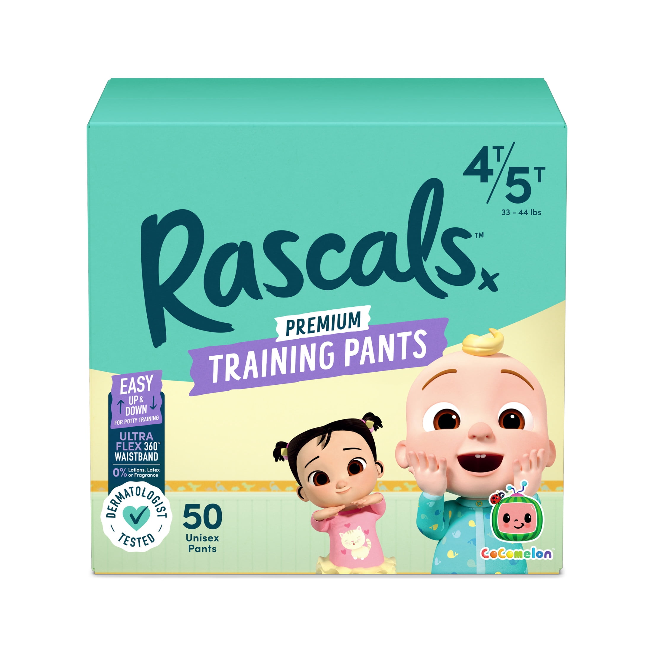 Rascals Premium CoComelon Absorbent Potty Training Pants 4T-5T, 50 Count