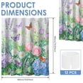 thumbnail image 2 of Dznils Floral Shower Curtain Decorative Flower Butterfly Watercolor Polyester Bathroom Curtain with 12 Hooks Bathtub Home Decor 71X71 Inch, 2 of 10