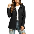 thumbnail image 2 of Winter Hooded Jackets for Women Waterproof Plus Size Long Sleeve Solid Color Lightweight Windproof Rain Jacket with Pockets for Hiking Travel Sport, 2 of 7