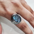 thumbnail image 3 of Labradorite Mans Ring, Natural Blue Fire Labradorite, Unisex Ring, Silver Jewelry, 925 Silver Ring, Birthday Gift, Heavy Men Ring, Arabic Design, Ottoman Style Ring, Christmas, Turkey Mens Signet Ring, 3 of 8